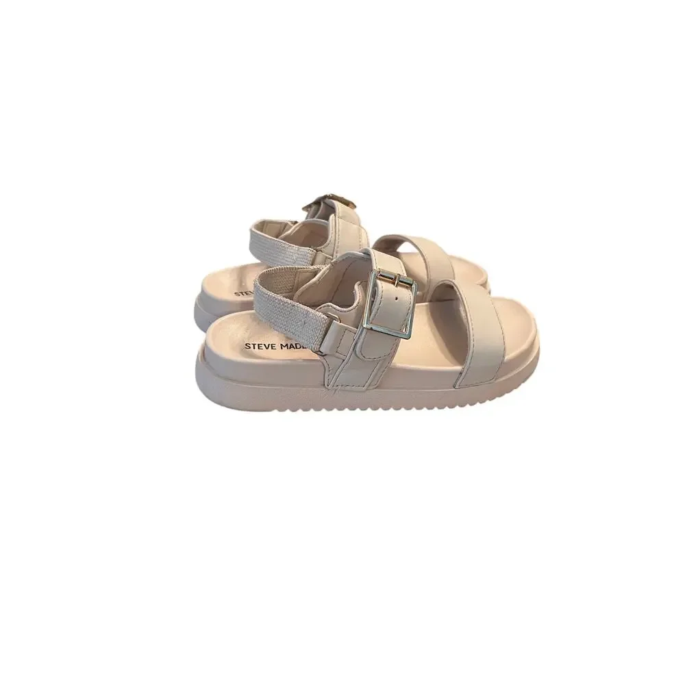 Steve Madden Girl's 2 Jwinie-i Platform Strap-Back Sandals Bone